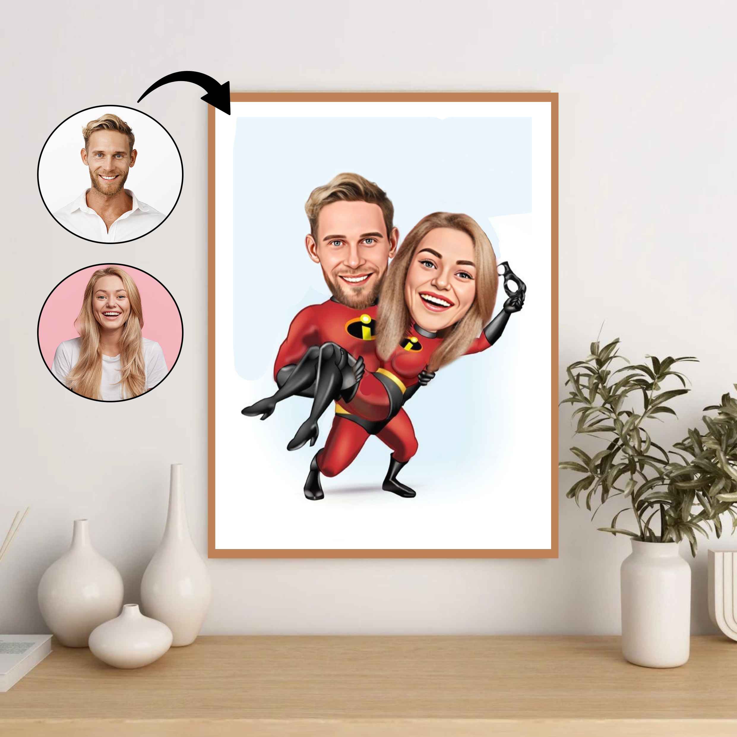 Par tema79 (2 personer) - karikaturtegning efter dine fotos - Just Karikatur