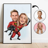 Par tema79 (2 personer) - karikaturtegning efter dine fotos - Just Karikatur