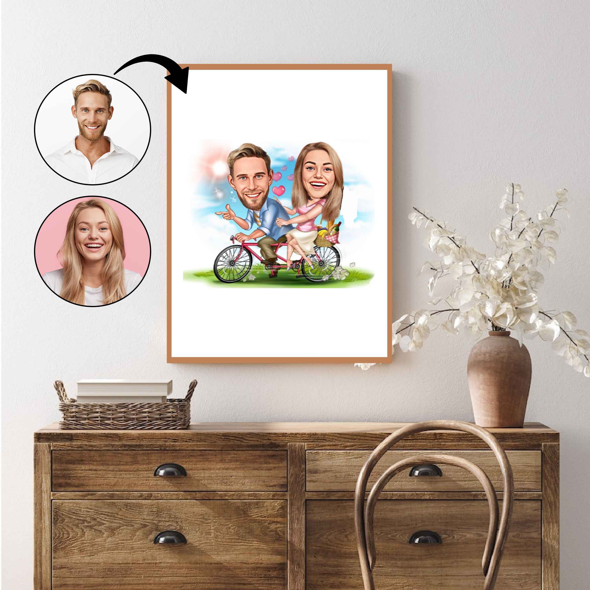 Par tema215 (2 personer) - karikaturtegning efter dine fotos - Just Karikatur