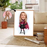 Superhelt tema49 (1 person) - karikaturtegning efter dine fotos - Just Karikatur