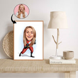 Superhelt tema51 (1 person) - karikaturtegning efter dine fotos - Just Karikatur