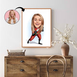 Superhelt tema51 (1 person) - karikaturtegning efter dine fotos - Just Karikatur