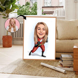 Superhelt tema51 (1 person) - karikaturtegning efter dine fotos - Just Karikatur