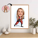 Superhelt tema51 (1 person) - karikaturtegning efter dine fotos - Just Karikatur