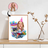 Jul tema7 (1 person) - karikaturtegning efter dine fotos - Just Karikatur