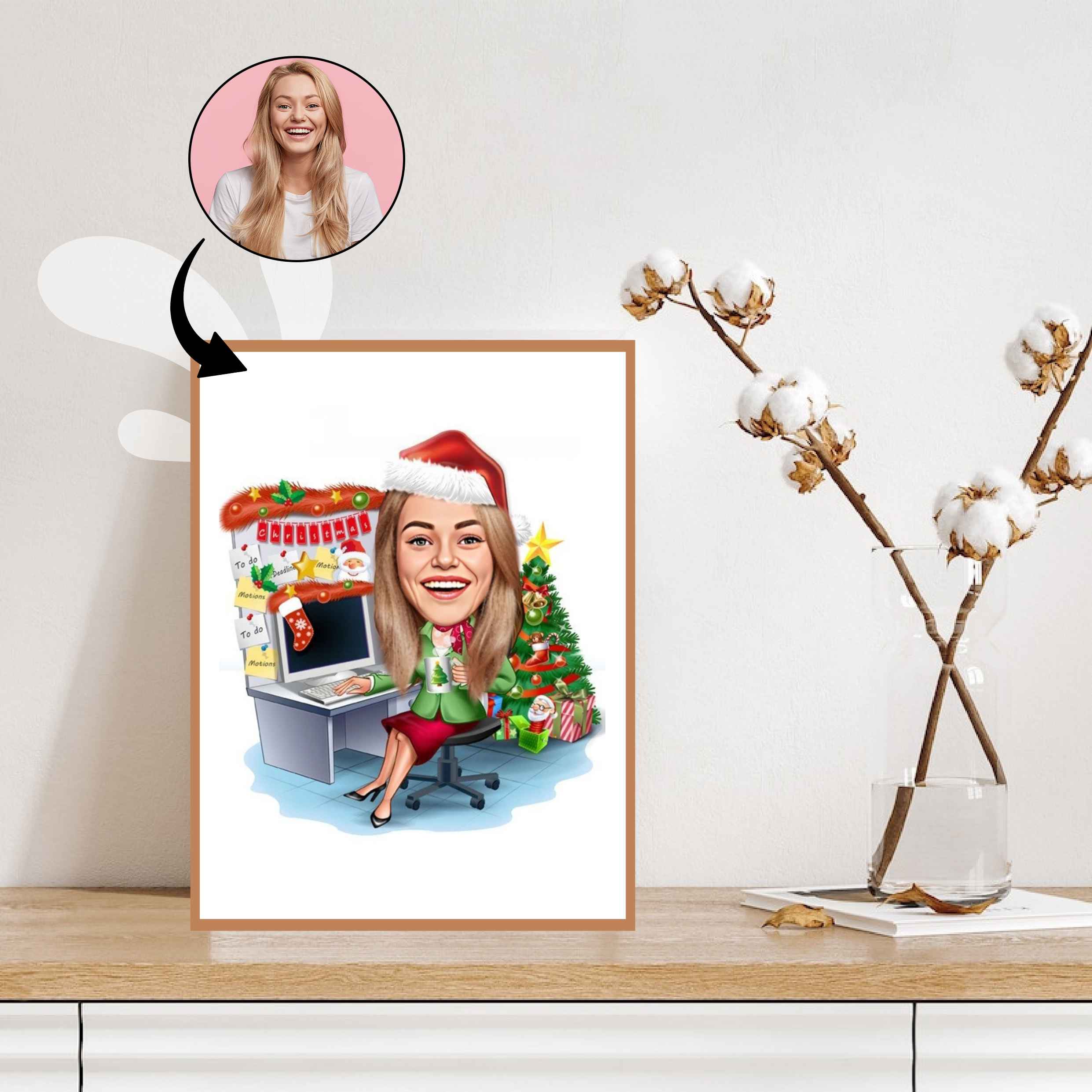 Jul tema4 (1 person) - karikaturtegning efter dine fotos - Just Karikatur