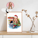 Jul tema4 (1 person) - karikaturtegning efter dine fotos - Just Karikatur