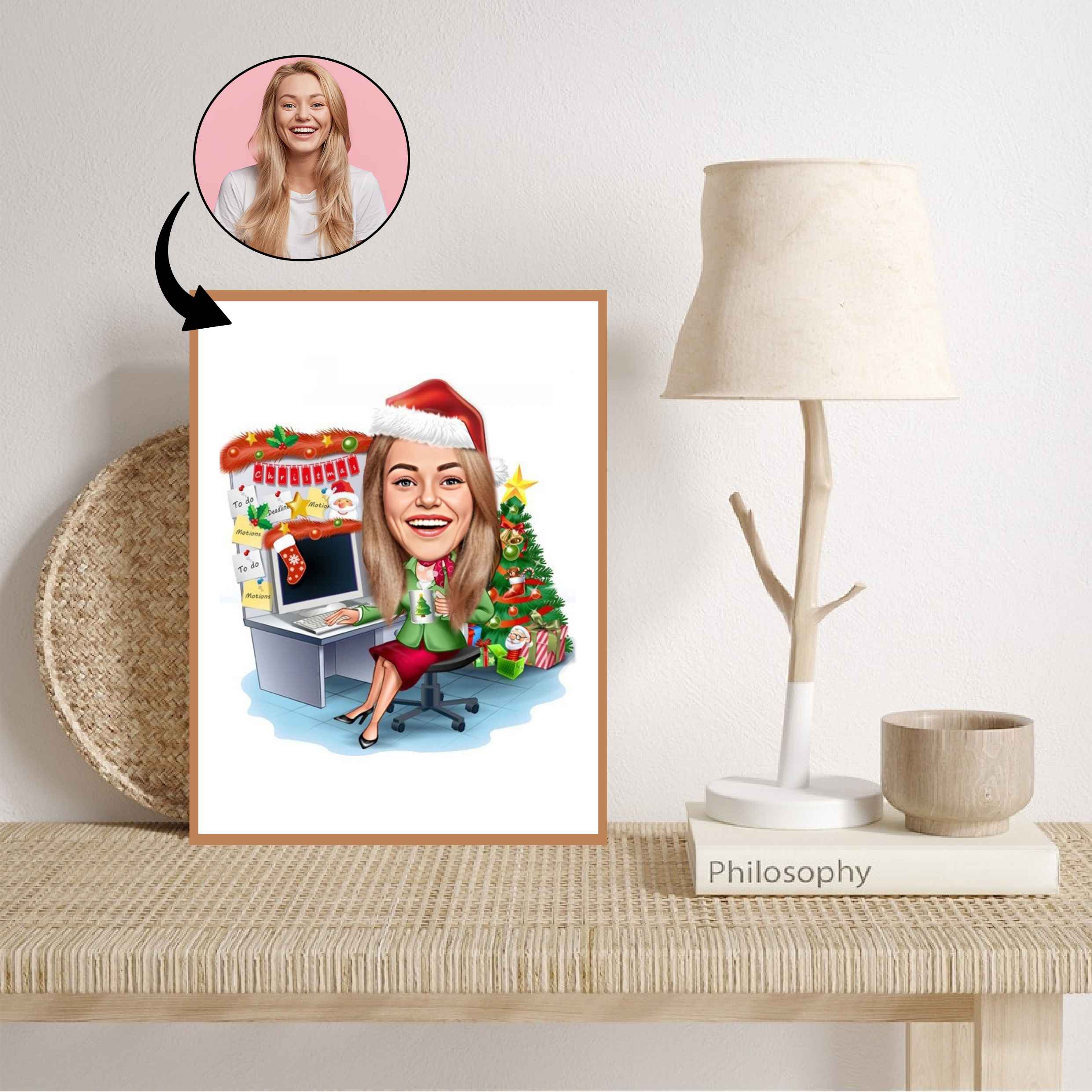 Jul tema4 (1 person) - karikaturtegning efter dine fotos - Just Karikatur