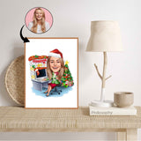 Jul tema4 (1 person) - karikaturtegning efter dine fotos - Just Karikatur