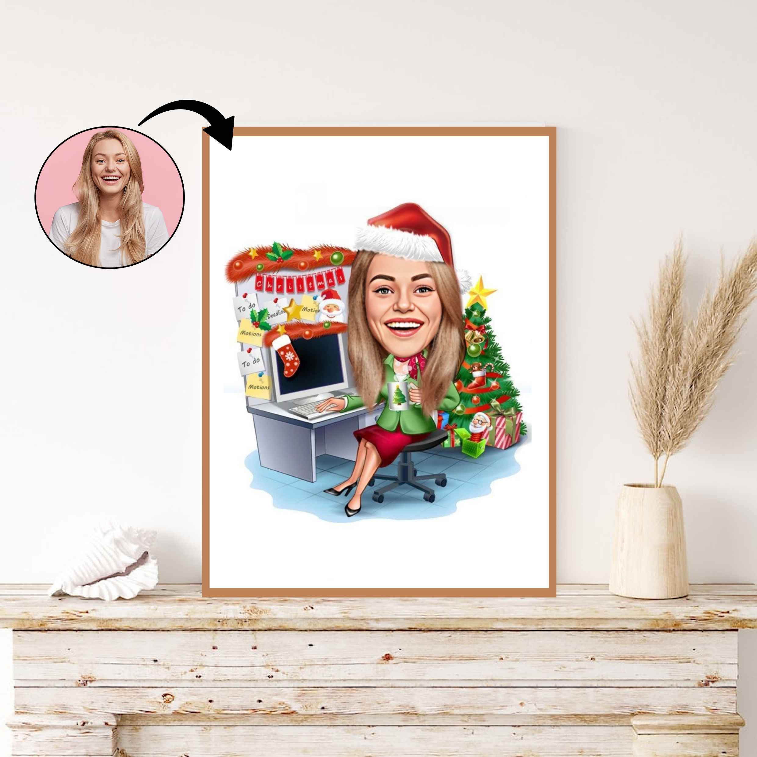 Jul tema4 (1 person) - karikaturtegning efter dine fotos - Just Karikatur