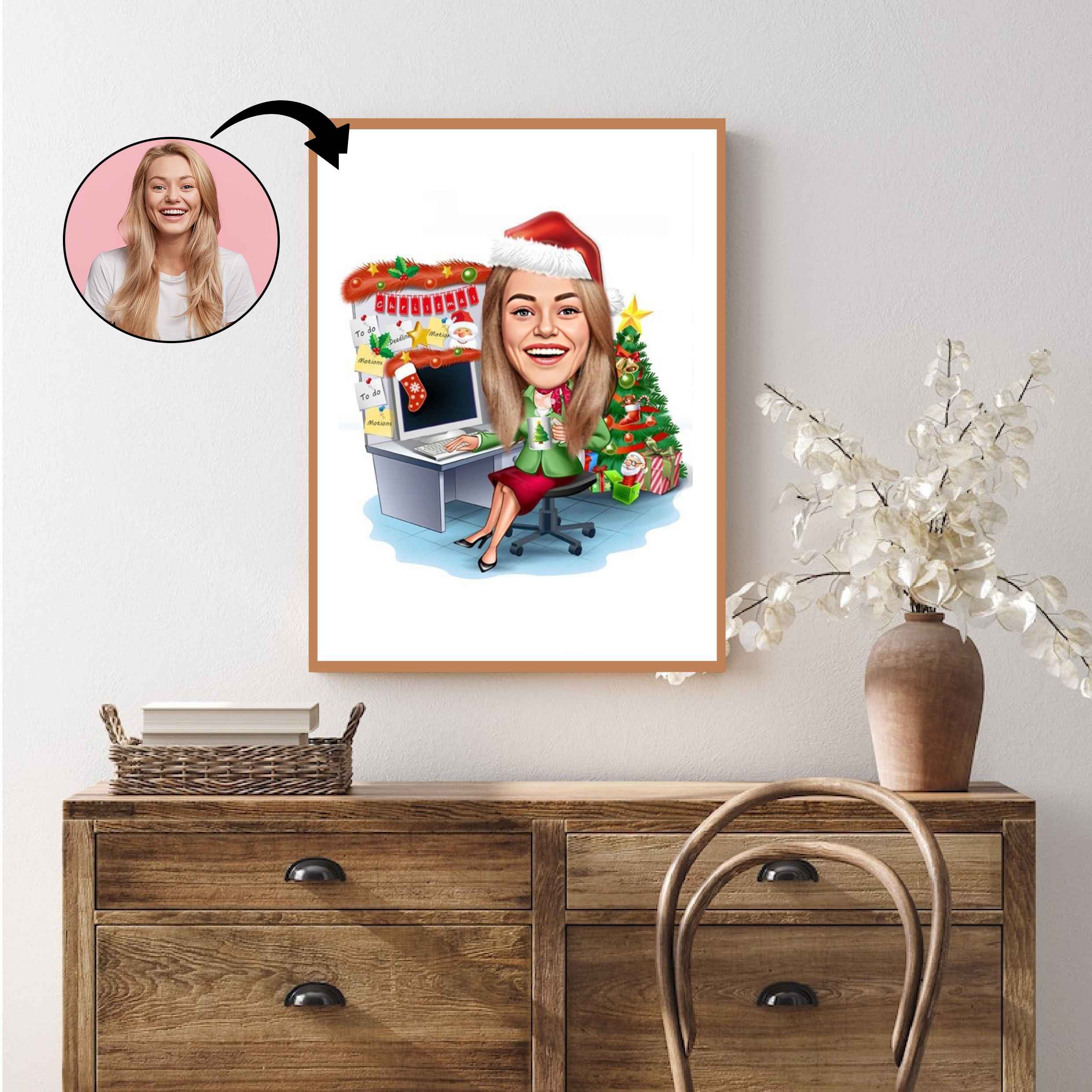 Jul tema4 (1 person) - karikaturtegning efter dine fotos - Just Karikatur