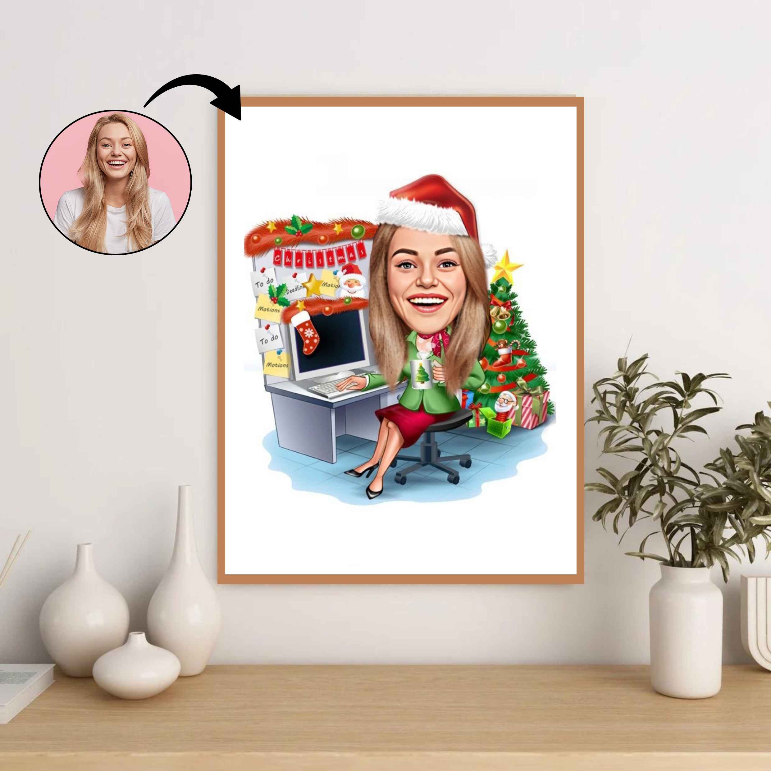 Jul tema4 (1 person) - karikaturtegning efter dine fotos - Just Karikatur