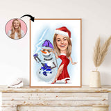 Jul tema3 (1 person) - karikaturtegning efter dine fotos - Just Karikatur