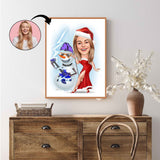 Jul tema3 (1 person) - karikaturtegning efter dine fotos - Just Karikatur