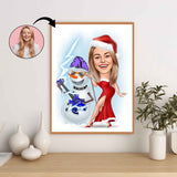 Jul tema3 (1 person) - karikaturtegning efter dine fotos - Just Karikatur