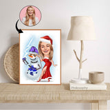 Jul tema3 (1 person) - karikaturtegning efter dine fotos - Just Karikatur