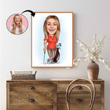 Golf tema6 (1 person) - karikaturtegning efter dine fotos - Just Karikatur