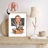 Lærer tema7 (1 person) - karikaturtegning efter dine fotos - Just Karikatur