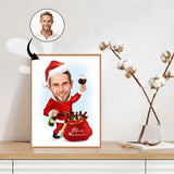 Jul tema10 (1 person) - karikaturtegning efter dine fotos - Just Karikatur