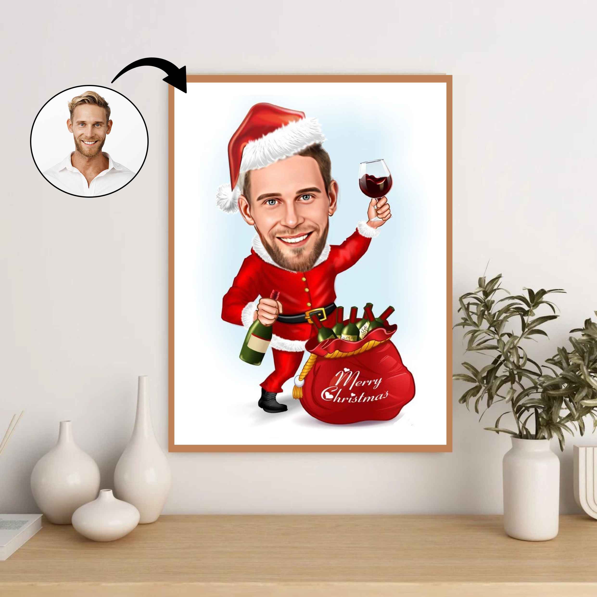 Jul tema10 (1 person) - karikaturtegning efter dine fotos - Just Karikatur