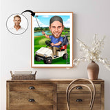 Golf tema11 (1 person) - karikaturtegning efter dine fotos - Just Karikatur
