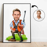 Til ham tema67 (1 person) - karikaturtegning efter dine fotos - Just Karikatur