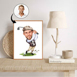 Golf tema4 (1 person) - karikaturtegning efter dine fotos - Just Karikatur