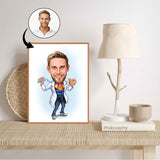 Medicinsk tema3 (1 person) - karikaturtegning efter dine fotos - Just Karikatur