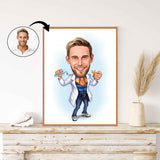 Medicinsk tema3 (1 person) - karikaturtegning efter dine fotos - Just Karikatur