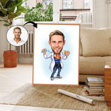 Medicinsk tema3 (1 person) - karikaturtegning efter dine fotos - Just Karikatur