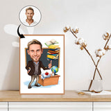 Lærer tema8 (1 person) - karikaturtegning efter dine fotos - Just Karikatur