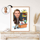 Lærer tema8 (1 person) - karikaturtegning efter dine fotos - Just Karikatur