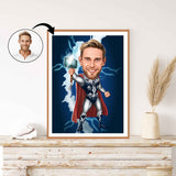 Superhelt tema28 (1 person) - karikaturtegning efter dine fotos - Just Karikatur