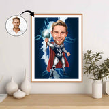 Superhelt tema28 (1 person) - karikaturtegning efter dine fotos - Just Karikatur