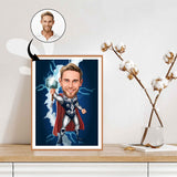 Superhelt tema28 (1 person) - karikaturtegning efter dine fotos - Just Karikatur