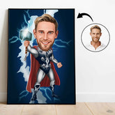 Superhelt tema28 (1 person) - karikaturtegning efter dine fotos - Just Karikatur