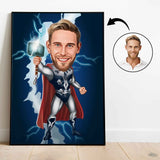 Superhelt tema28 (1 person) - karikaturtegning efter dine fotos - Just Karikatur