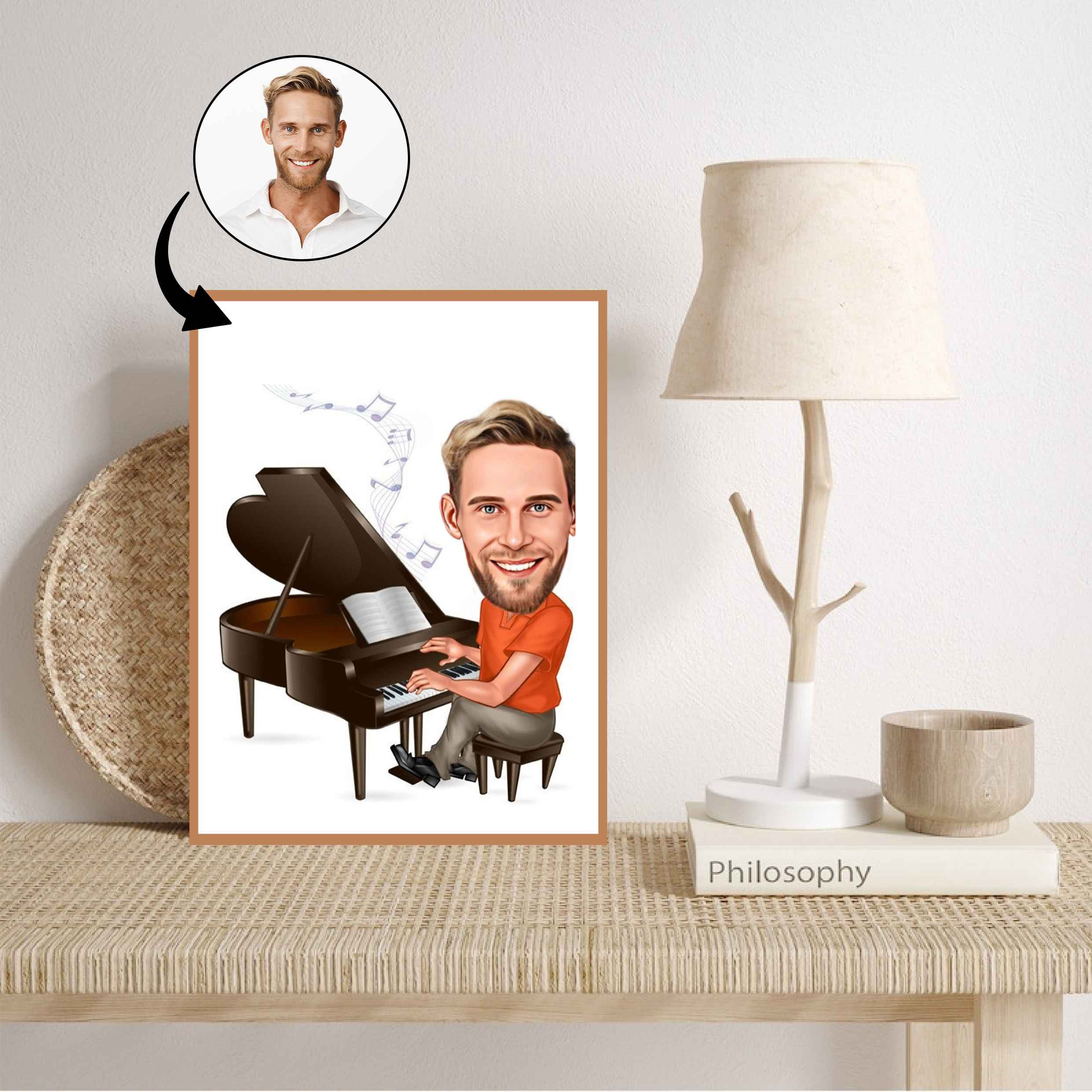 Musik & Dans tema20 (1 person) - karikaturtegning efter dine fotos - Just Karikatur