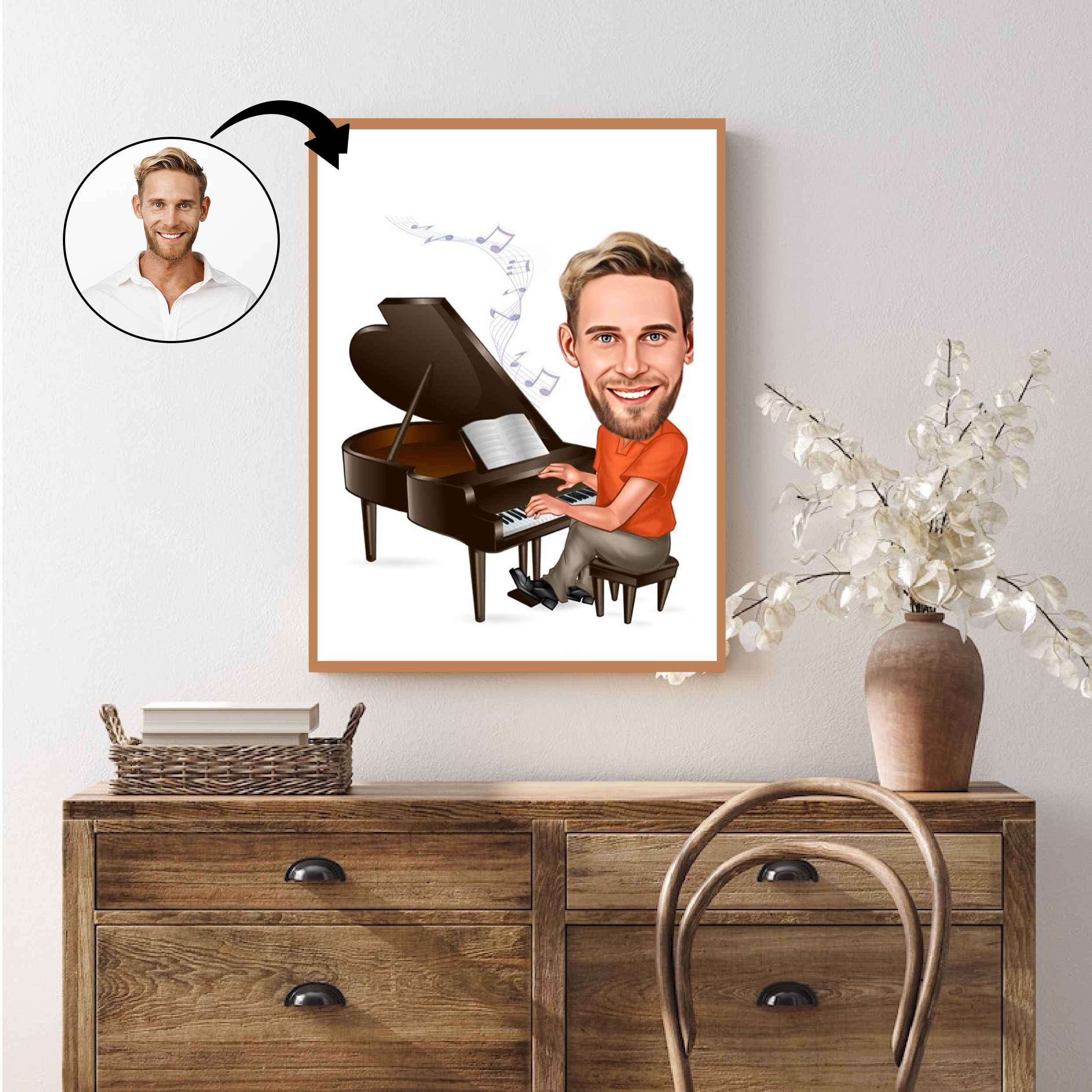 Musik & Dans tema20 (1 person) - karikaturtegning efter dine fotos - Just Karikatur