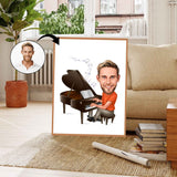 Musik & Dans tema20 (1 person) - karikaturtegning efter dine fotos - Just Karikatur