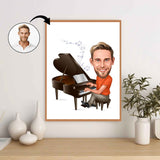 Musik & Dans tema20 (1 person) - karikaturtegning efter dine fotos - Just Karikatur