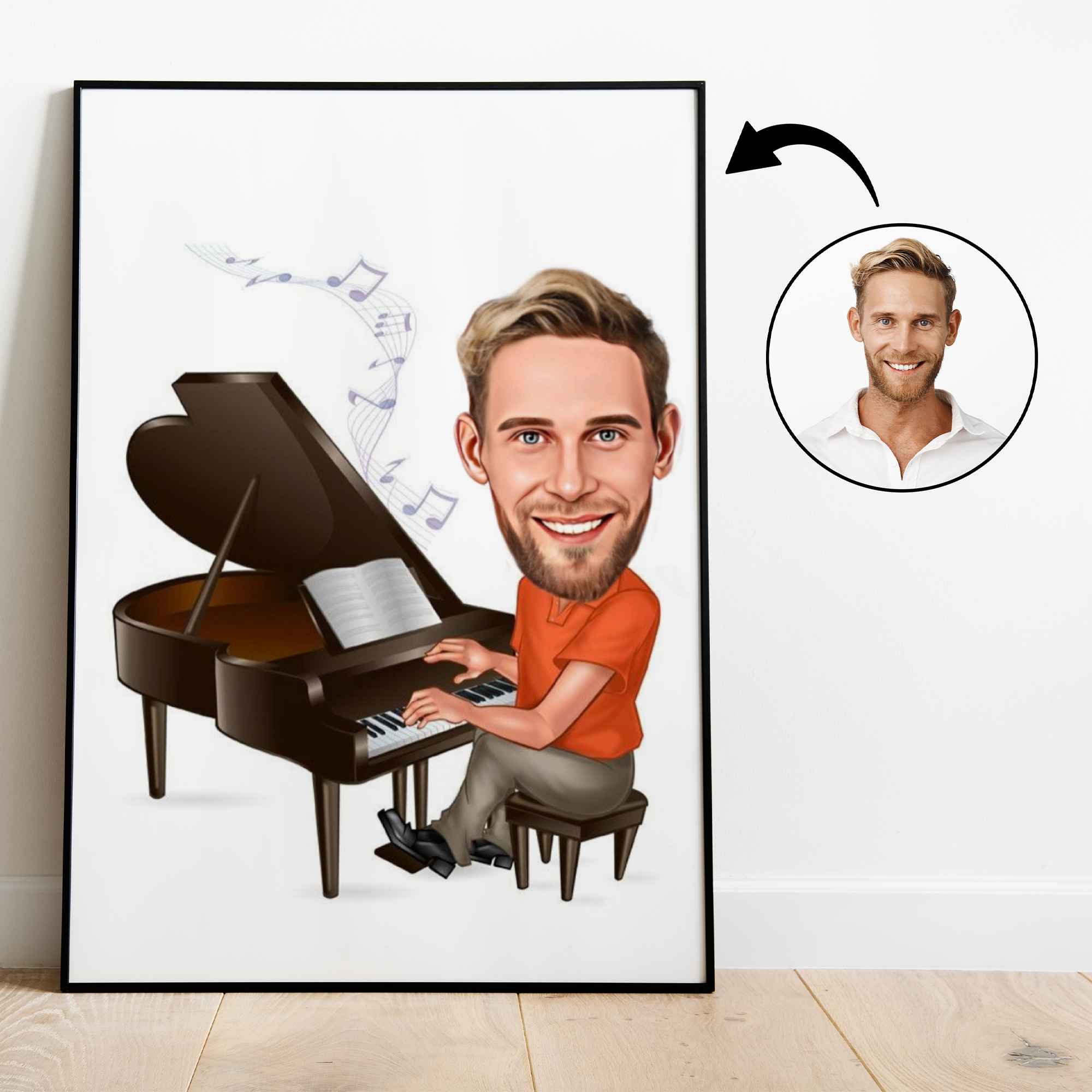 Musik & Dans tema20 (1 person) - karikaturtegning efter dine fotos - Just Karikatur