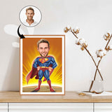 Superhelt tema32 (1 person) - karikaturtegning efter dine fotos - Just Karikatur