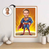 Superhelt tema32 (1 person) - karikaturtegning efter dine fotos - Just Karikatur