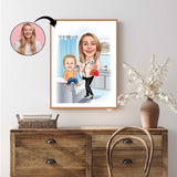 Medicinsk tema13 (1 person) - karikaturtegning efter dine fotos - Just Karikatur