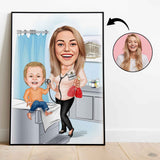 Medicinsk tema13 (1 person) - karikaturtegning efter dine fotos - Just Karikatur