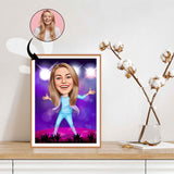 Musik & Dans tema9 (1 person) - karikaturtegning efter dine fotos - Just Karikatur