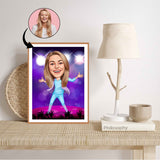 Musik & Dans tema9 (1 person) - karikaturtegning efter dine fotos - Just Karikatur