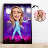 Musik & Dans tema9 (1 person) - karikaturtegning efter dine fotos - Just Karikatur