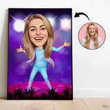 Musik & Dans tema9 (1 person) - karikaturtegning efter dine fotos - Just Karikatur